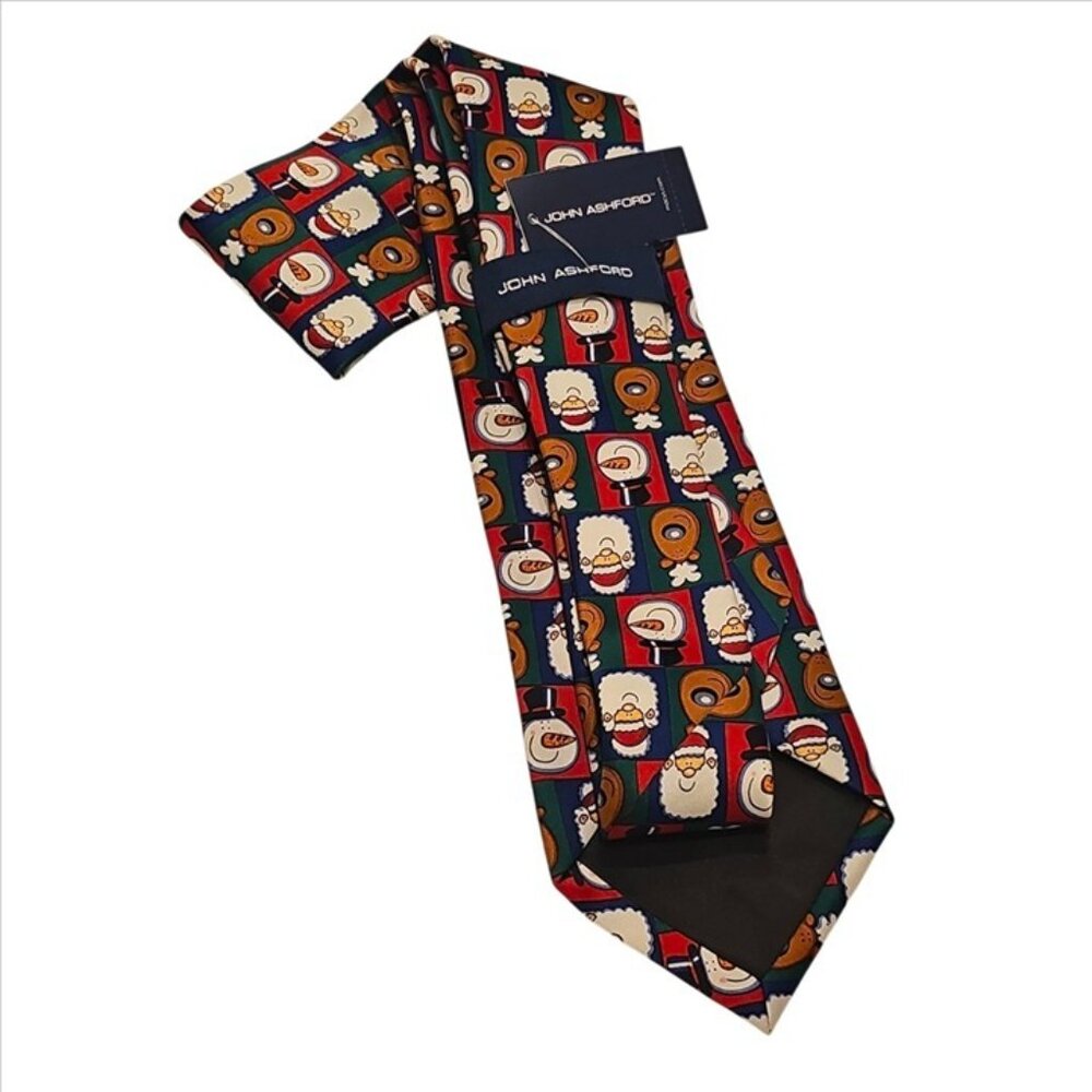 Festive Christmas Novelty Tie Santa Snowman & Reindeer Design - Picture 2 of 4